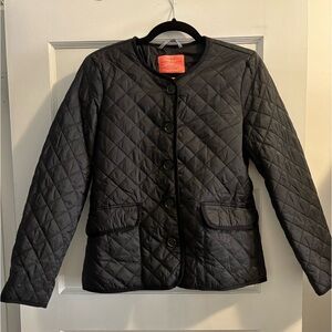 J. Crew. Black Quilted puffer lady jacket with PrimaLoft. Size 2.